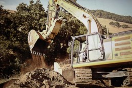 Earthmoving equipment at work