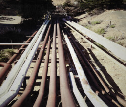 Large multiple pipes for wharf
